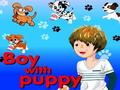 Boy with puppy play online